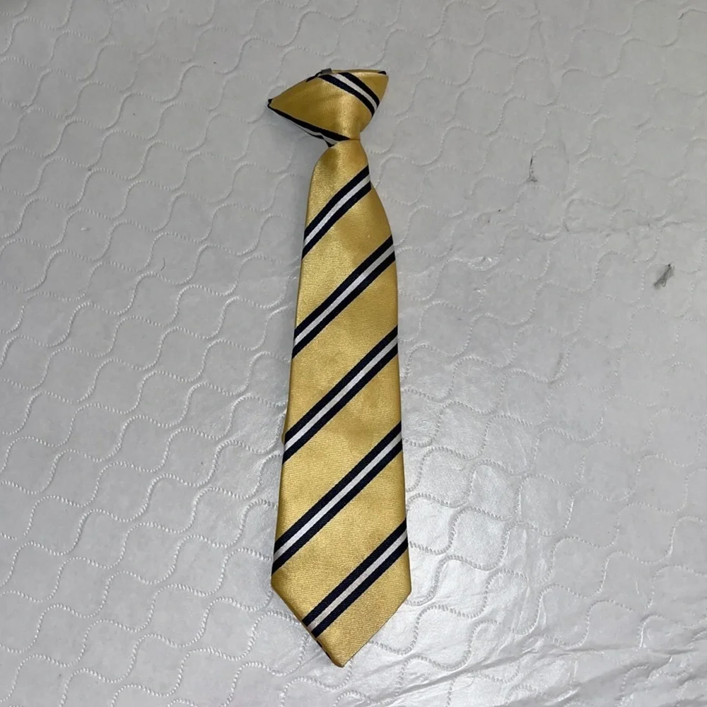Yellow and blue clip on tie